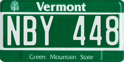 VT license plate NBY448