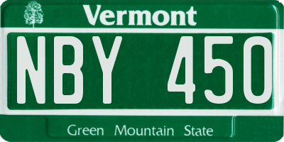 VT license plate NBY450