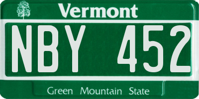 VT license plate NBY452