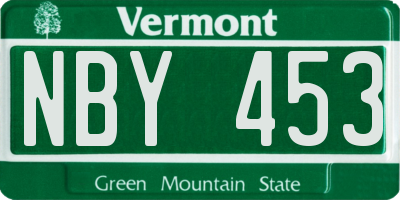 VT license plate NBY453