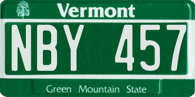 VT license plate NBY457