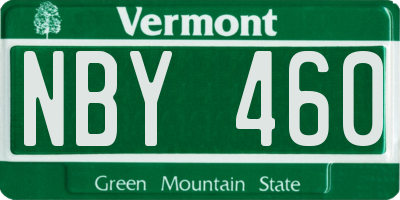 VT license plate NBY460