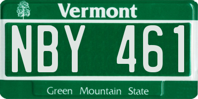 VT license plate NBY461