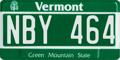 VT license plate NBY464