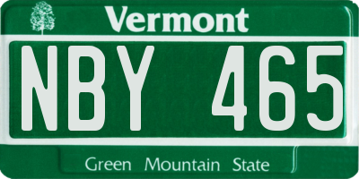VT license plate NBY465