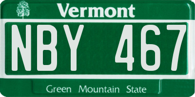 VT license plate NBY467