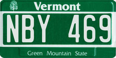 VT license plate NBY469