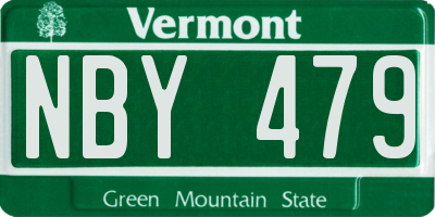 VT license plate NBY479