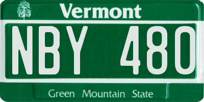 VT license plate NBY480
