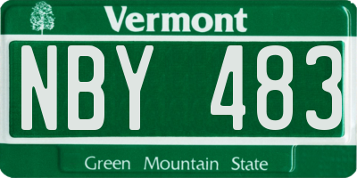 VT license plate NBY483