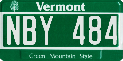 VT license plate NBY484
