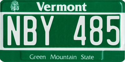 VT license plate NBY485