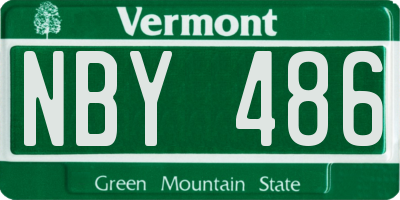 VT license plate NBY486