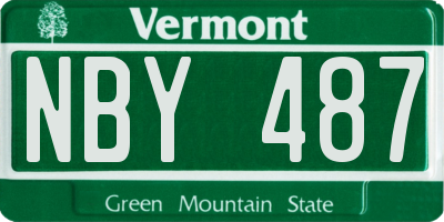 VT license plate NBY487