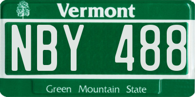 VT license plate NBY488