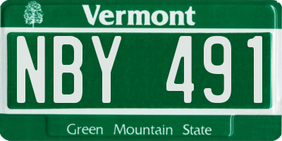 VT license plate NBY491