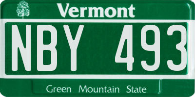 VT license plate NBY493