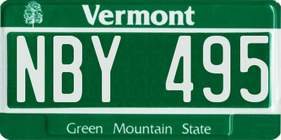 VT license plate NBY495