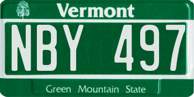 VT license plate NBY497