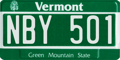 VT license plate NBY501