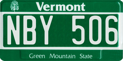 VT license plate NBY506