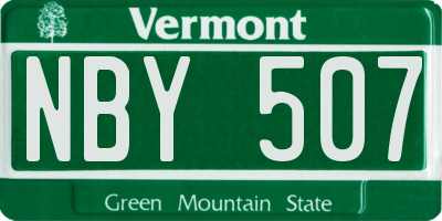 VT license plate NBY507