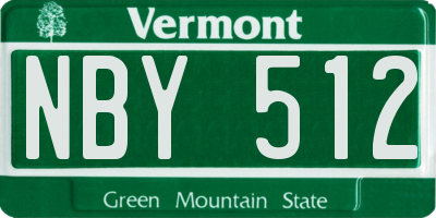VT license plate NBY512