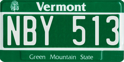 VT license plate NBY513