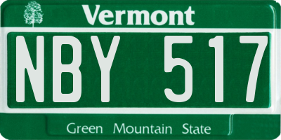 VT license plate NBY517