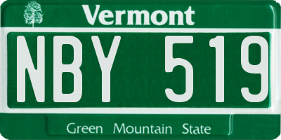 VT license plate NBY519