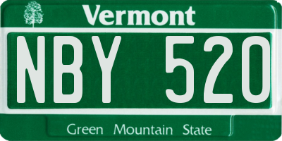 VT license plate NBY520