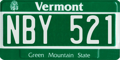 VT license plate NBY521