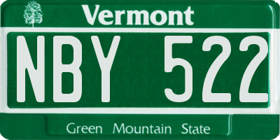 VT license plate NBY522