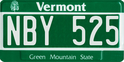 VT license plate NBY525