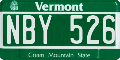 VT license plate NBY526