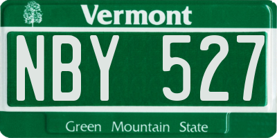 VT license plate NBY527