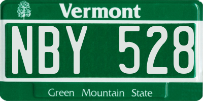 VT license plate NBY528