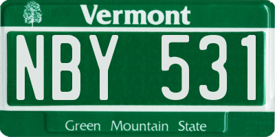 VT license plate NBY531