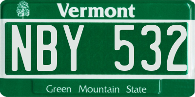 VT license plate NBY532