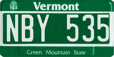 VT license plate NBY535