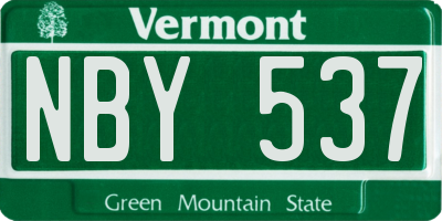 VT license plate NBY537