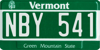 VT license plate NBY541