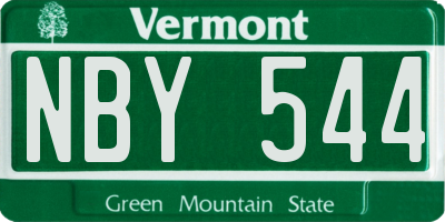 VT license plate NBY544