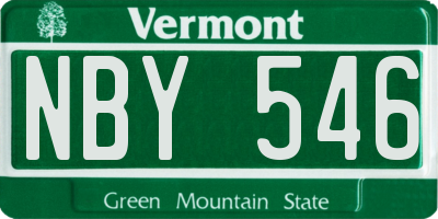 VT license plate NBY546