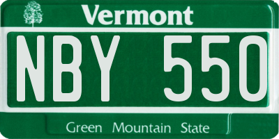 VT license plate NBY550