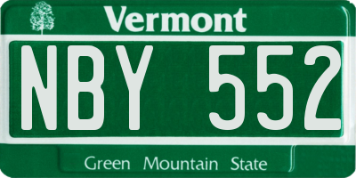 VT license plate NBY552