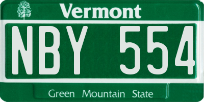 VT license plate NBY554