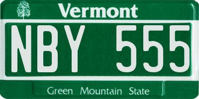 VT license plate NBY555