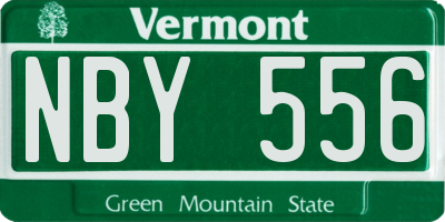 VT license plate NBY556
