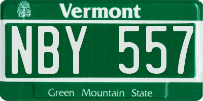 VT license plate NBY557